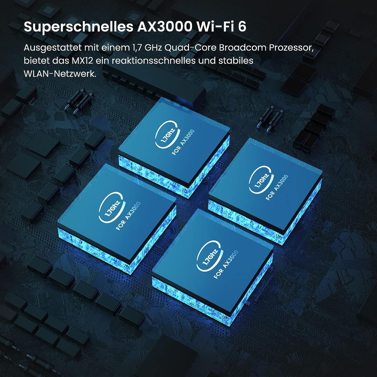 Tenda Nova MX12 Mesh WLAN WiFi 6 System - AX3000 Dual Band WLAN Mesh System [Reichweite bis zu 650m² & 160 Geräte] - 9X Gigabit Port - Ersetzt WLAN Router & Repeater - Kompatibel mit Alexa - 3er-Pack