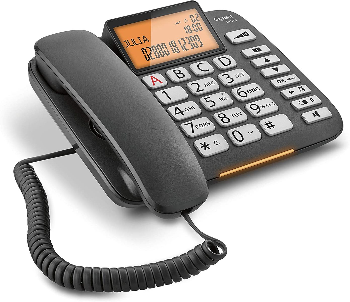 Gigaset DL580 Telefon Analoges Telefon Anrufer-Identifikation Schwarz