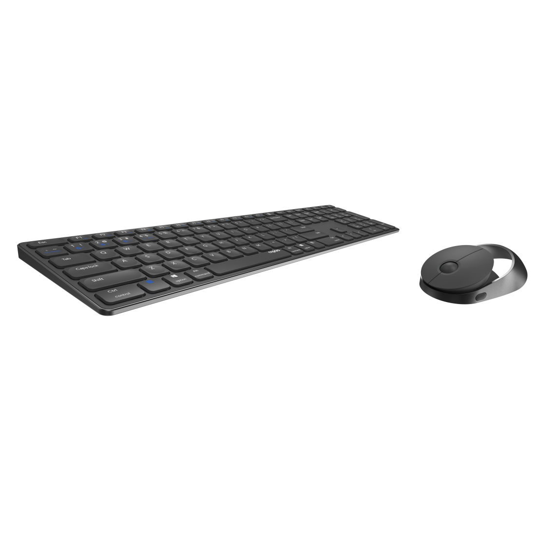 Rapoo 9850M Deskset Dual Wireless Keyboard Mouse Set 1.600 DPI Aluminium Dark Grey DE Layout