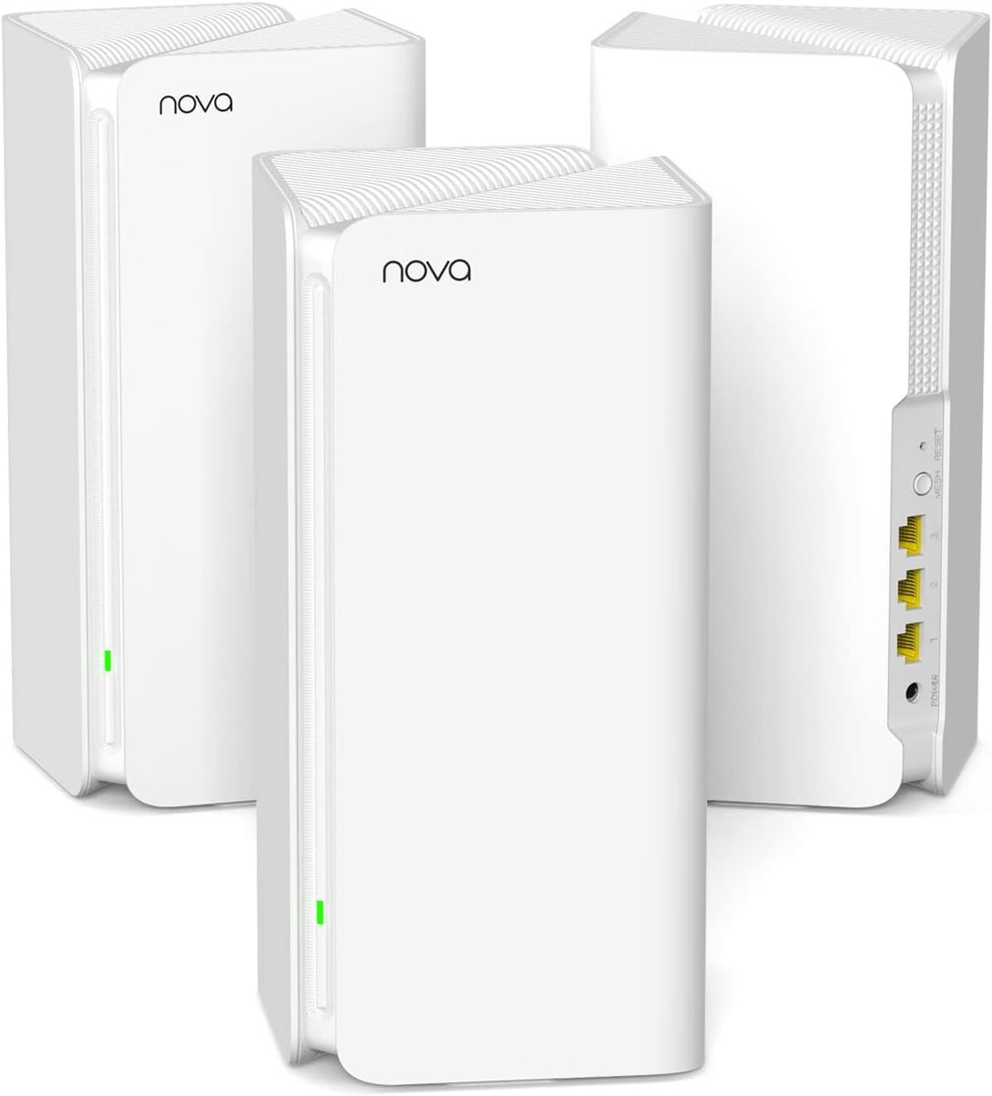 Tenda Nova MX15-Pro Mesh WLAN WiFi 6 System-AX5400 Dualband WLAN Mesh WiFi 6 System, empfohlen für Häuser mit 4-6 Schlafzimmern, 9*Gigabit Port–Ersetzt Router & Repeater–Kompatibel Mit Alexa, 3Pack MX15 Pro/AX5400 3er Pack