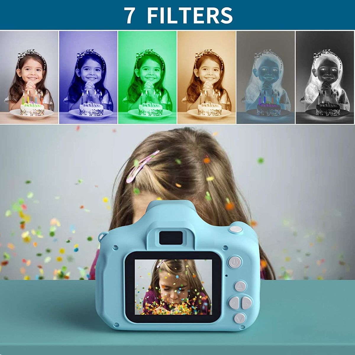 CHENAN Kinderkamera Digital Kamera für Kinder Jungen und Mädchen Geschenke Spielzeug für 3 bis 12 Jahre alte Kamera Spielzeug mit 2 Zoll HD-Bildschirm 1080P 32 GB TF-Karte (Blau)