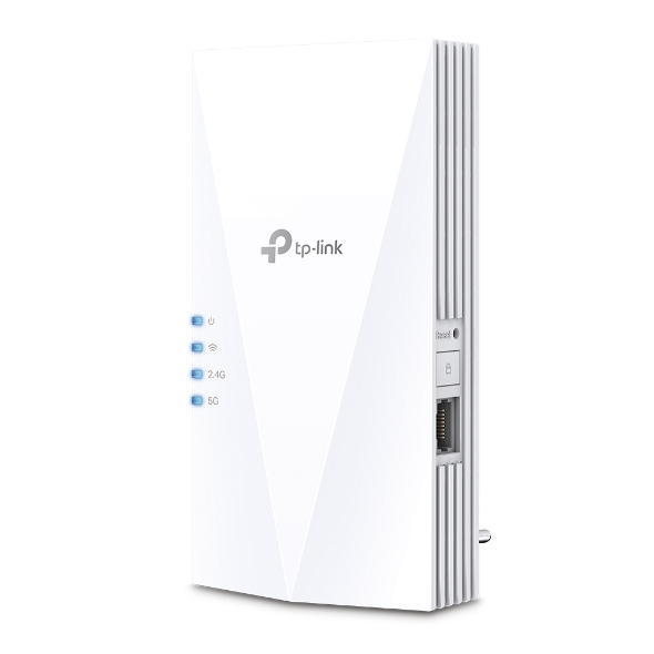 TP-Link RE500X WiFi 6 WLAN Verstärker Repeater AX1500(Dualband 1200MBit/s 5GHz + 300MBit/s 2,4GHz, Tri-Core 1,5 GHz CPU, Gigabit Port, maximale Abdeckung, kompatibel zu allen WLAN Routern)weiß Single