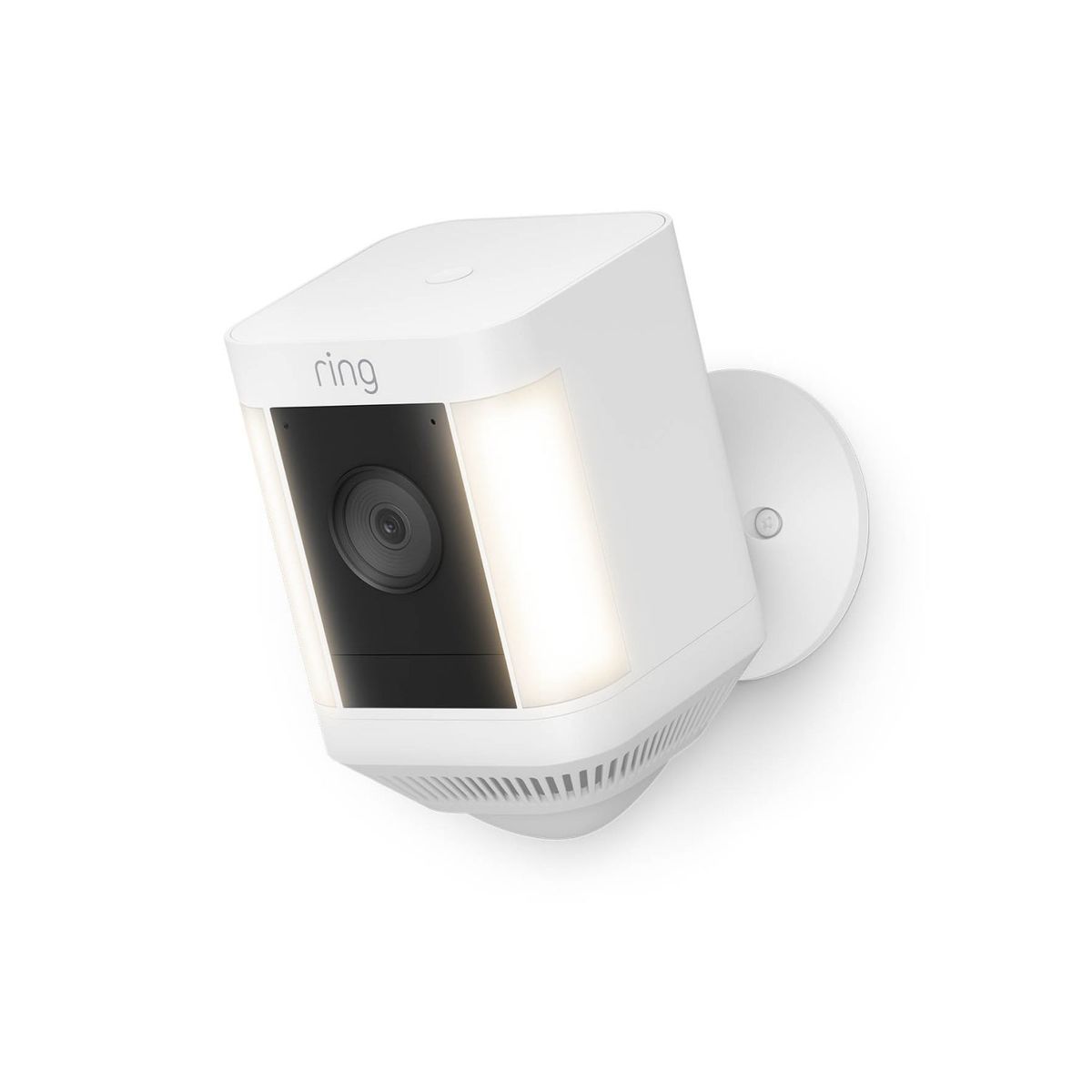 Ring Spotlight Kamera Plus Akku (Spotlight Cam Plus Battery)| Überwachungskamera aussen mit WLAN, HD-Video, LED-Flutlicht, Nachtsicht, Bewegungserfassung & Sirene | Alexa-kompatibel Sicherheitskamera Weiß Akku 1 Kamera
