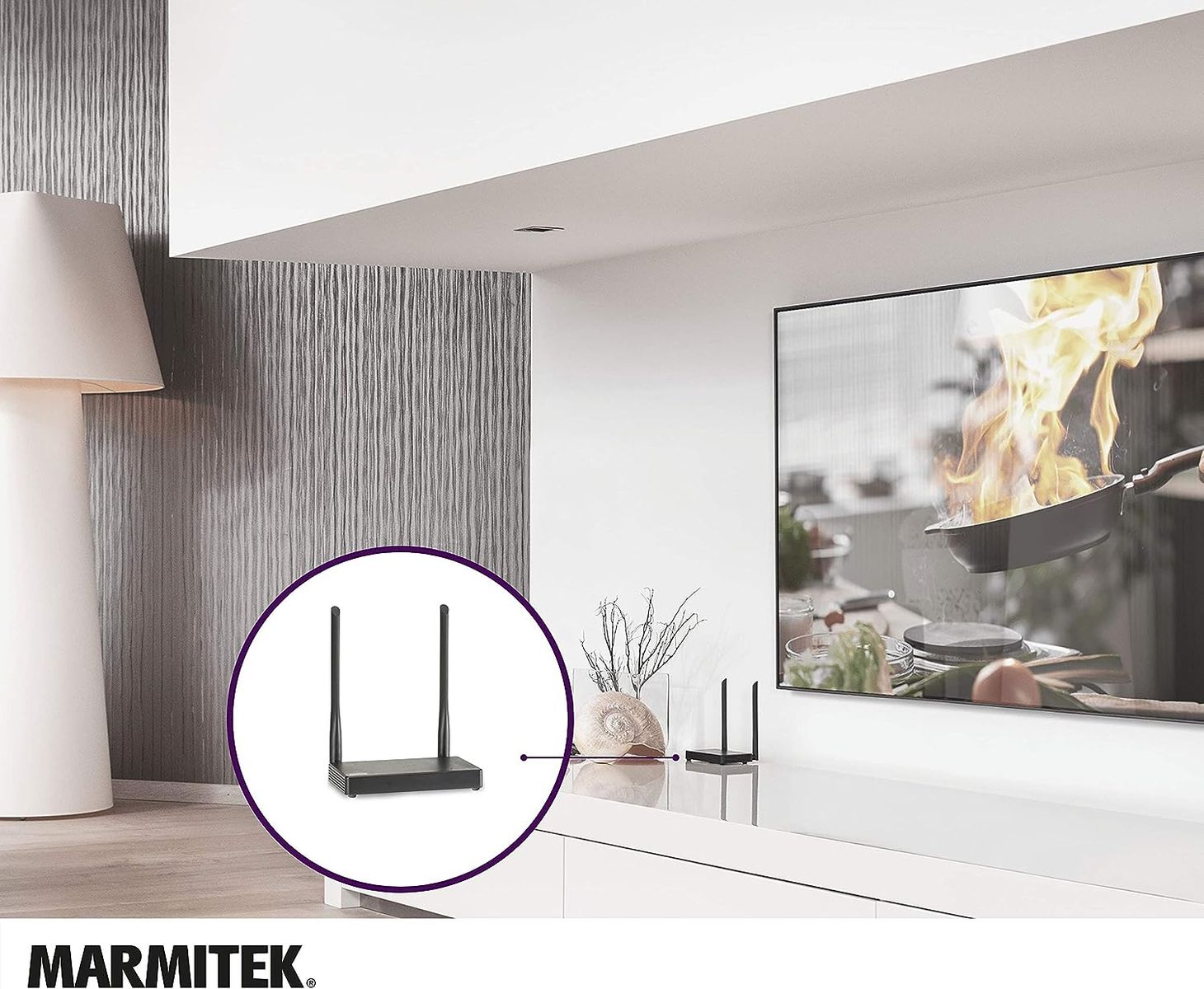 Marmitek Drathlose HDMI Extender - Marmitek TV Anywhere Wireless HD - 1080p Full HD - Flächendeckendes Bereich - Infrarot Rückgabefunktion - USB Tastatur und Maus Unterstützung Old version