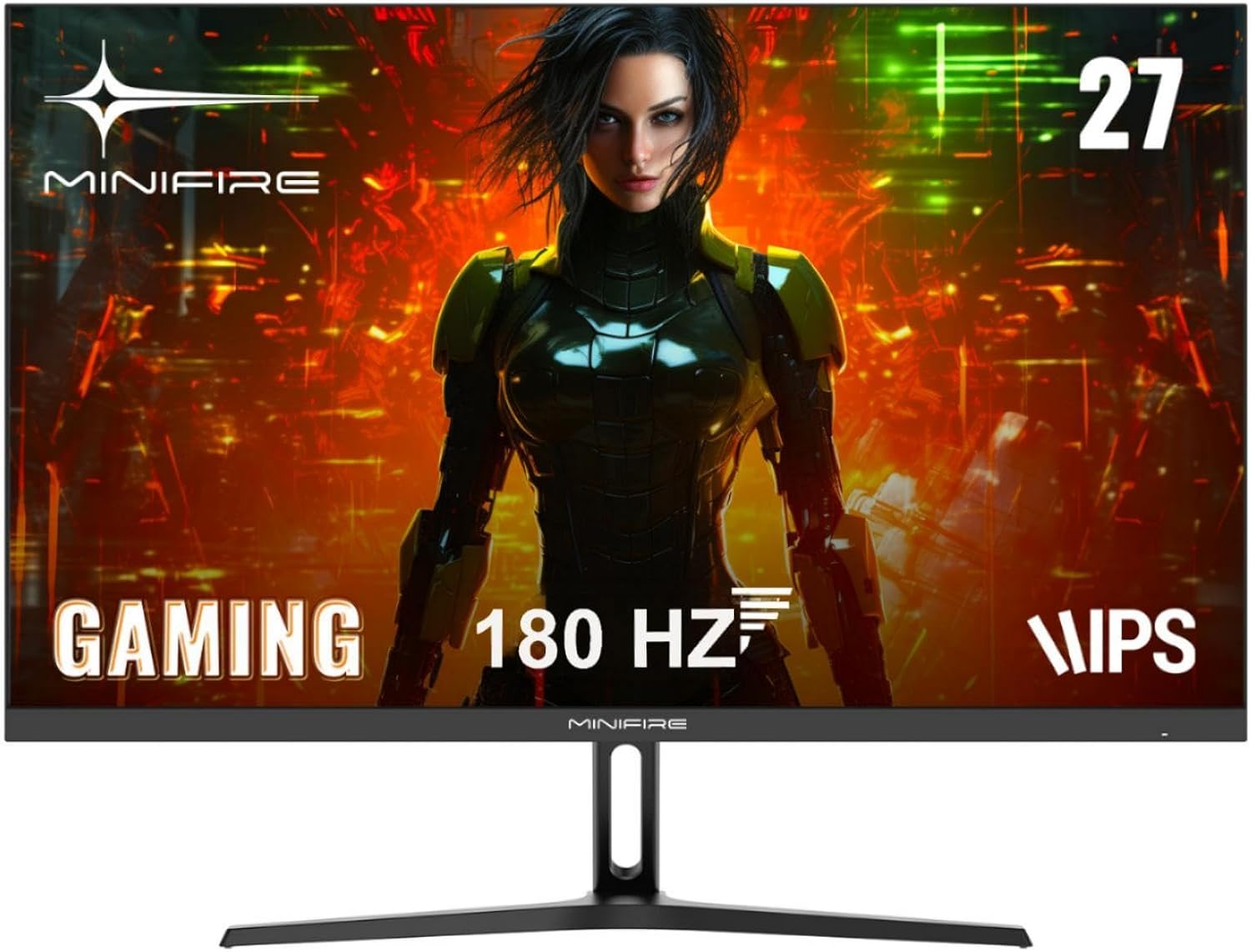 Minifire Gaming Monitor 27 Zoll, 180Hz, 1ms, AdaptiveSync, IPS, 2xHDMI 2.0/1xDP 1.4 Ports, FHD, sRGB 110%