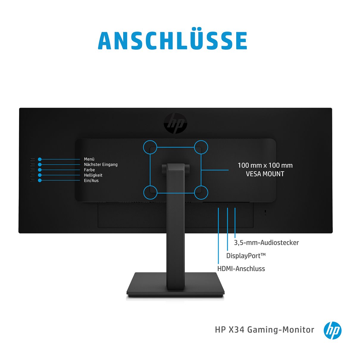 HP X34 WQHD 86,4 cm 34" 3440 x 1440 Pixel Wide Quad HD HP X34 WQHD 86,4 cm 34" 3440 x 1440 Pixel Wide Quad HD