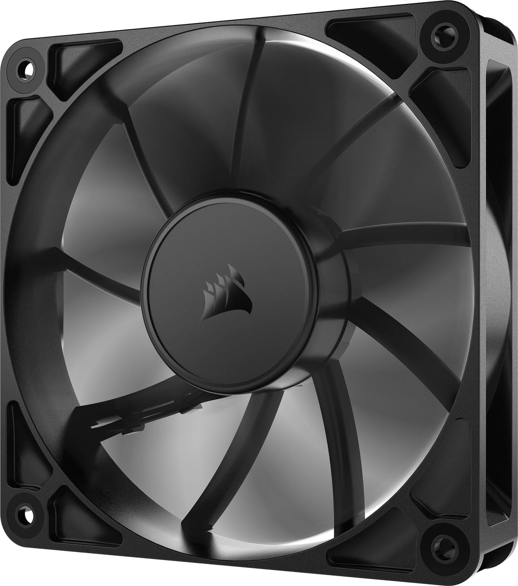 Corsair RS120 Gehäuselüfter 120 mm, PWM, 2100 RPM, 72,8 CFM, 36 dB, 4,15 mmH2O, Schwarz