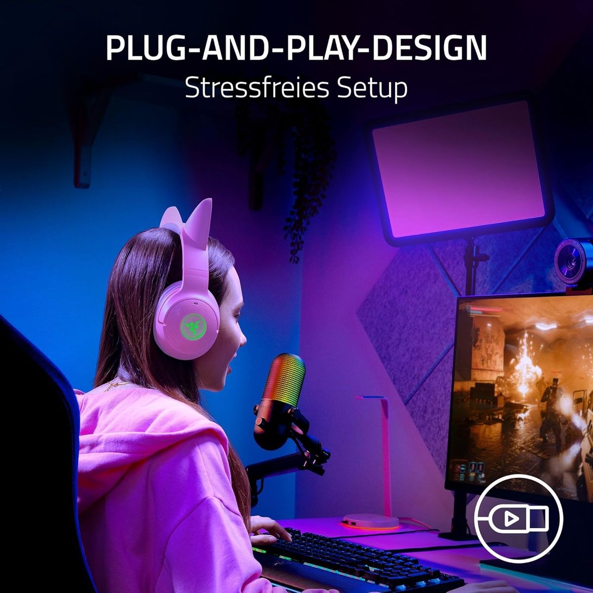 Razer Seiren V3 Chroma - RGB-USB-Mikrofon mit Tap-to-Mute (Reaktive Beleuchtung, Supernieren-Kondensator-Mikrofon, Digitaler Verstärkungsbegrenzer und integrierter Schockdämpfer) Schwarz Razer Seiren V3 Chroma - RGB-USB-Mikrofon mit Tap-to-Mute (Reaktive Beleuchtung, Supernieren-Kondensator-Mikrofon, Digitaler Verstärkungsbegrenzer und integrierter Schockdämpfer) Schwarz