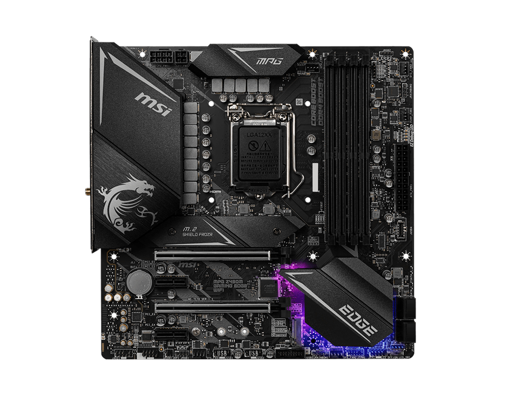 MSI MPG Z490M GAMING EDGE WIFI Motherboard Intel Z490 LGA 1200 micro ATX