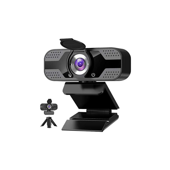 ANVASK webcam with microphone 1080P Full HD with webcam cover
