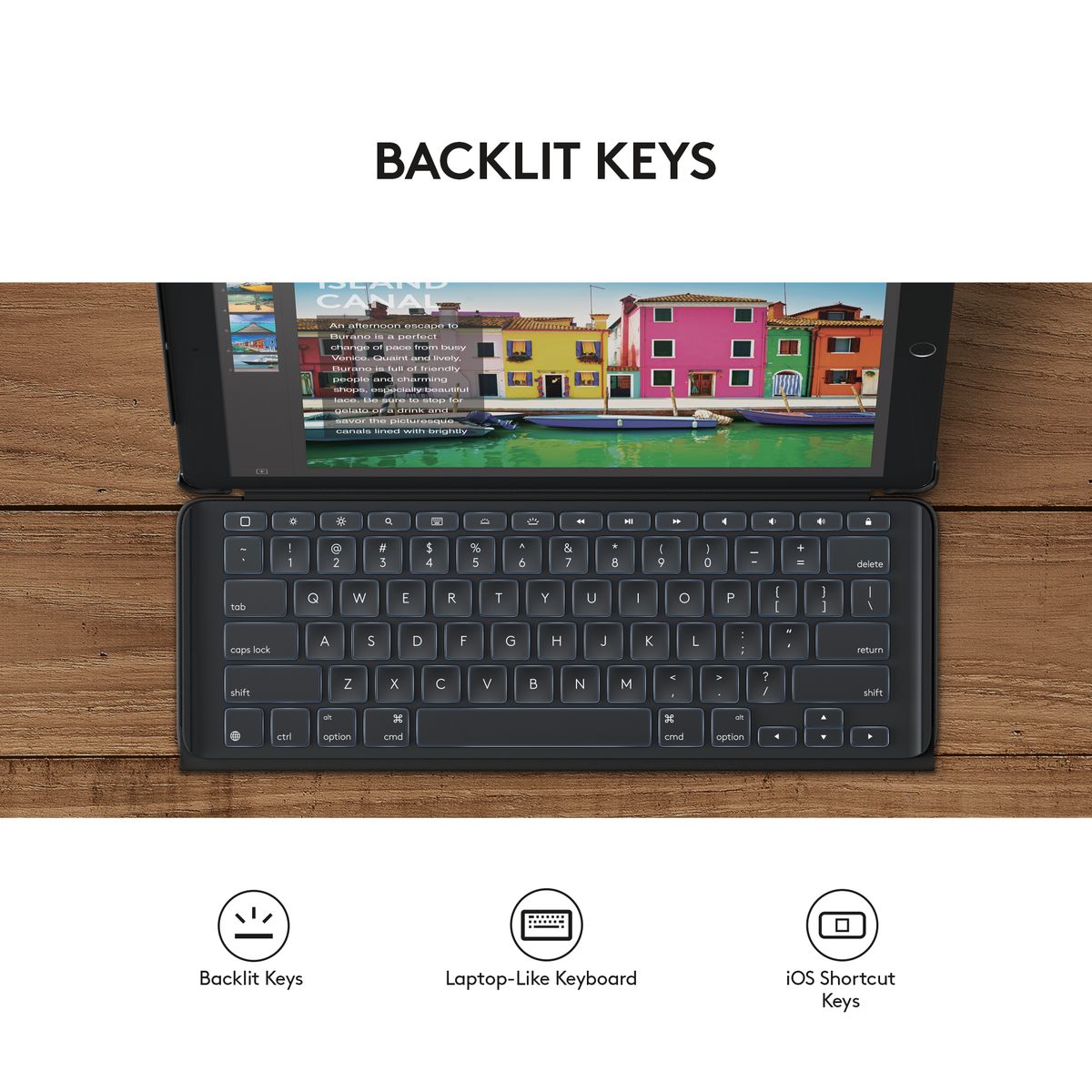 logitech SLIM COMBO Tastatur für Mobilgeräte Schwarz Smart Connector UK-Layout