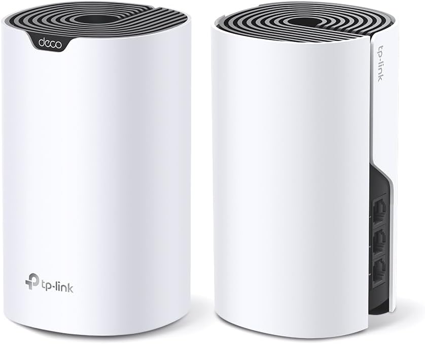 TP-Link Deco S1900 Mesh WLAN Set (2er Pack), AC1900 Dual Band Router & Repeater, 3X Gigabit Ports für Jede Einheit, empfohlen für Häuser mit 2-3 Schlafzimmern, Umfassender Jugendschutz AC1900 2er-Set