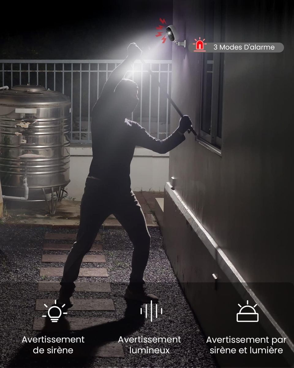 ieGeek Überwachungskamera Aussen Akku, FHD 1080P Kabellose Überwachungskamera mit PIR Bewegungsmelder, 2-Wege Audio camera2