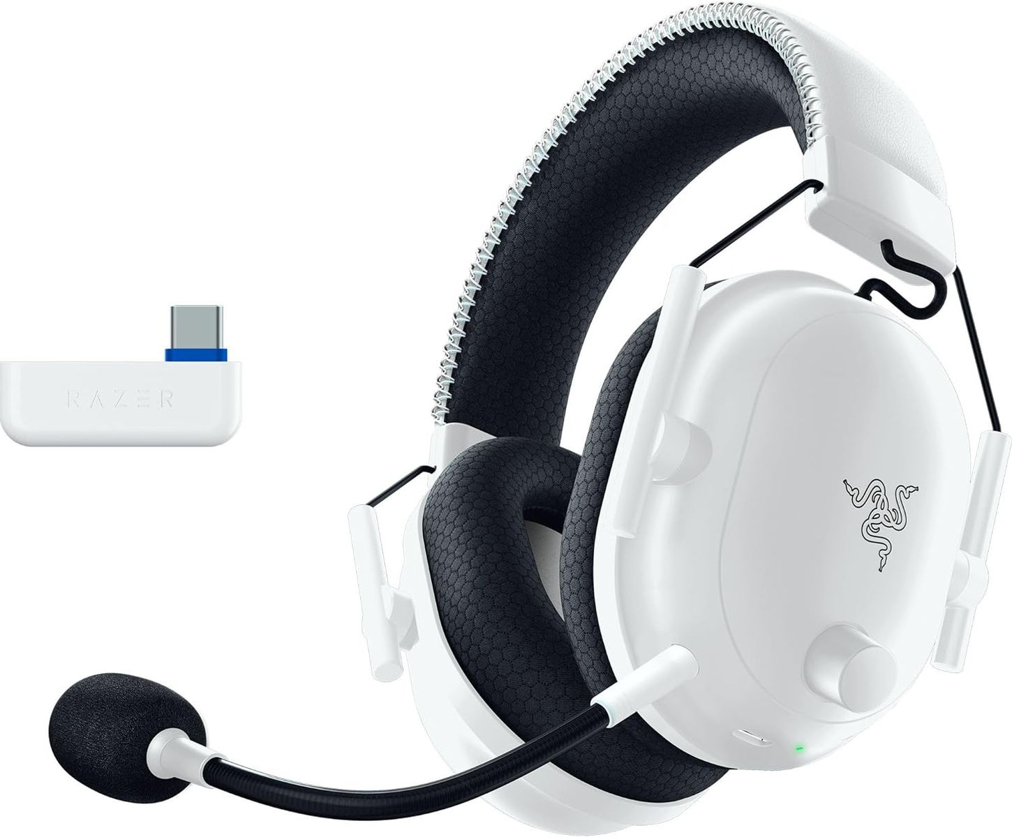Razer Blackshark V2 Pro (Playstation) - Kabelloses Konsolen E-Sport Headset für PS5 (Triforce 50mm Treiber, HyperSpeed Wireless, FPS-Audioprofile, abnehmbares HyperClear Mikrofon) Weiß