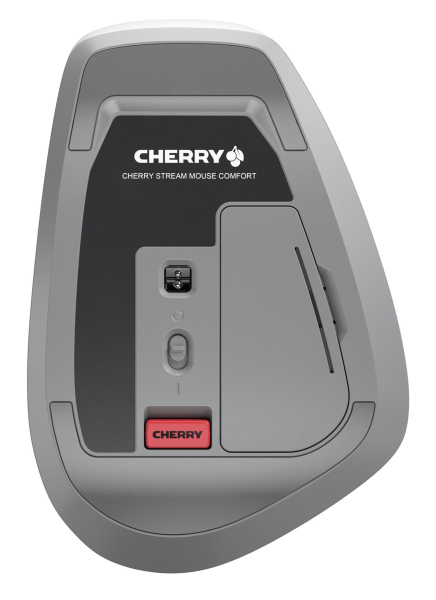 CHERRY STREAM DESKTOP COMFORT, Kabelloses Tastatur-Maus-Set, 2,4 GHz Funk, Leise Tasten, Ergonomische Rechtshu00e4ndermaus, Weiu00df-Grau - (DEU Layout - QWERTZ)