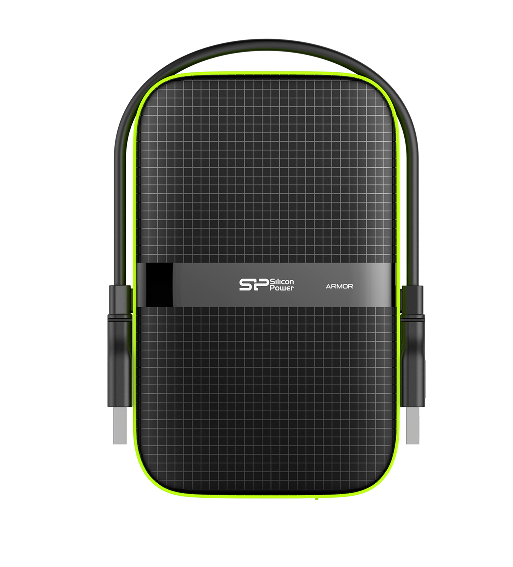 Silicon Power Armor A60 Externe Festplatte 2 TB 2,5" USB Typ-A 3.2 Gen 1 (3.1 Gen 1) Schwarz, Stoß- & Wasserfest, IPX4, 256-bit AES
