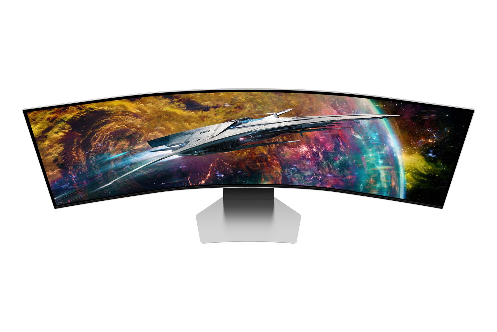 Samsung G95SC Computerbildschirm 124,5 cm (49") 5120 x 1440 Pixel Dual QHD OLED Silber