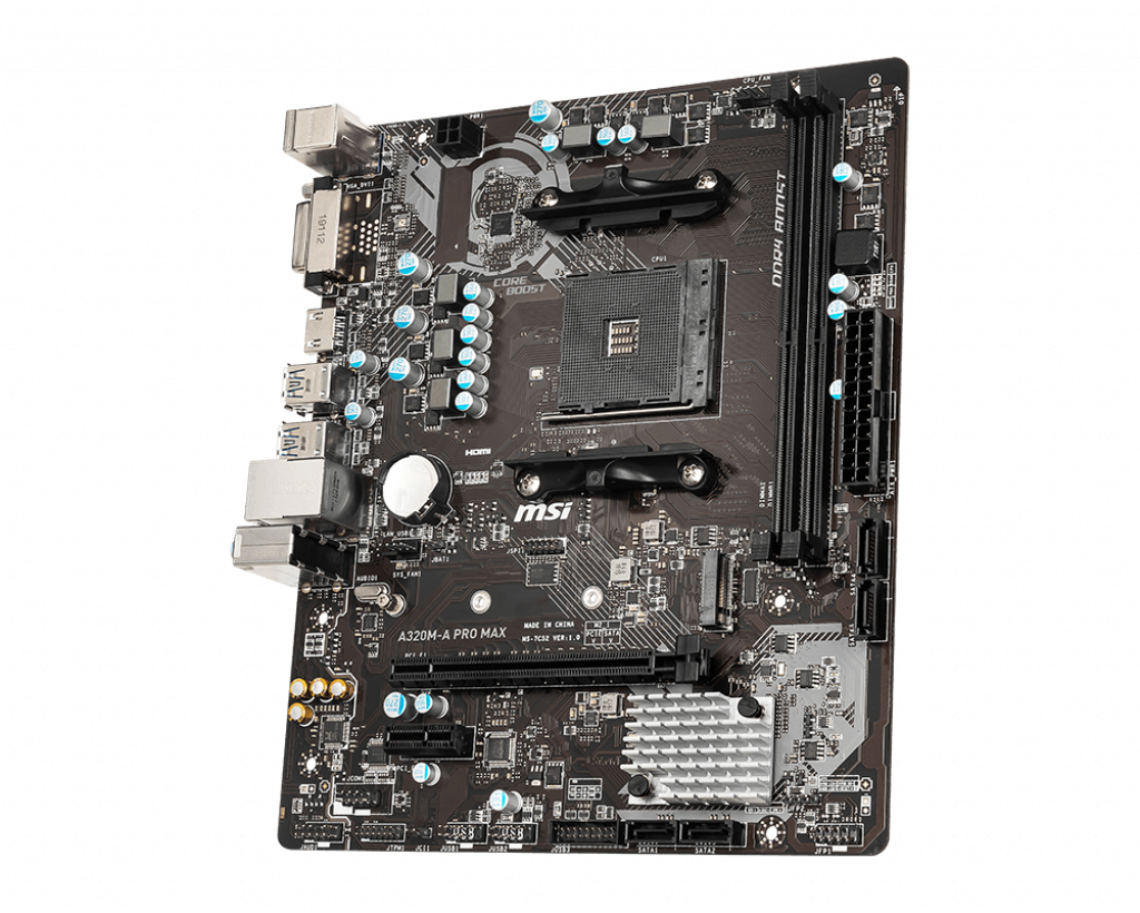 MSI A320M-A PRO MAX Motherboard AMD A320 Socket AM4 micro ATX