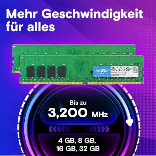 Crucial CT2K32G4DFD832A Arbeitsspeicher 64 GB (2 x 32 GB) DDR4 3200 MHz CL22 288-pin DIMM 1,2 V Unbuffered
