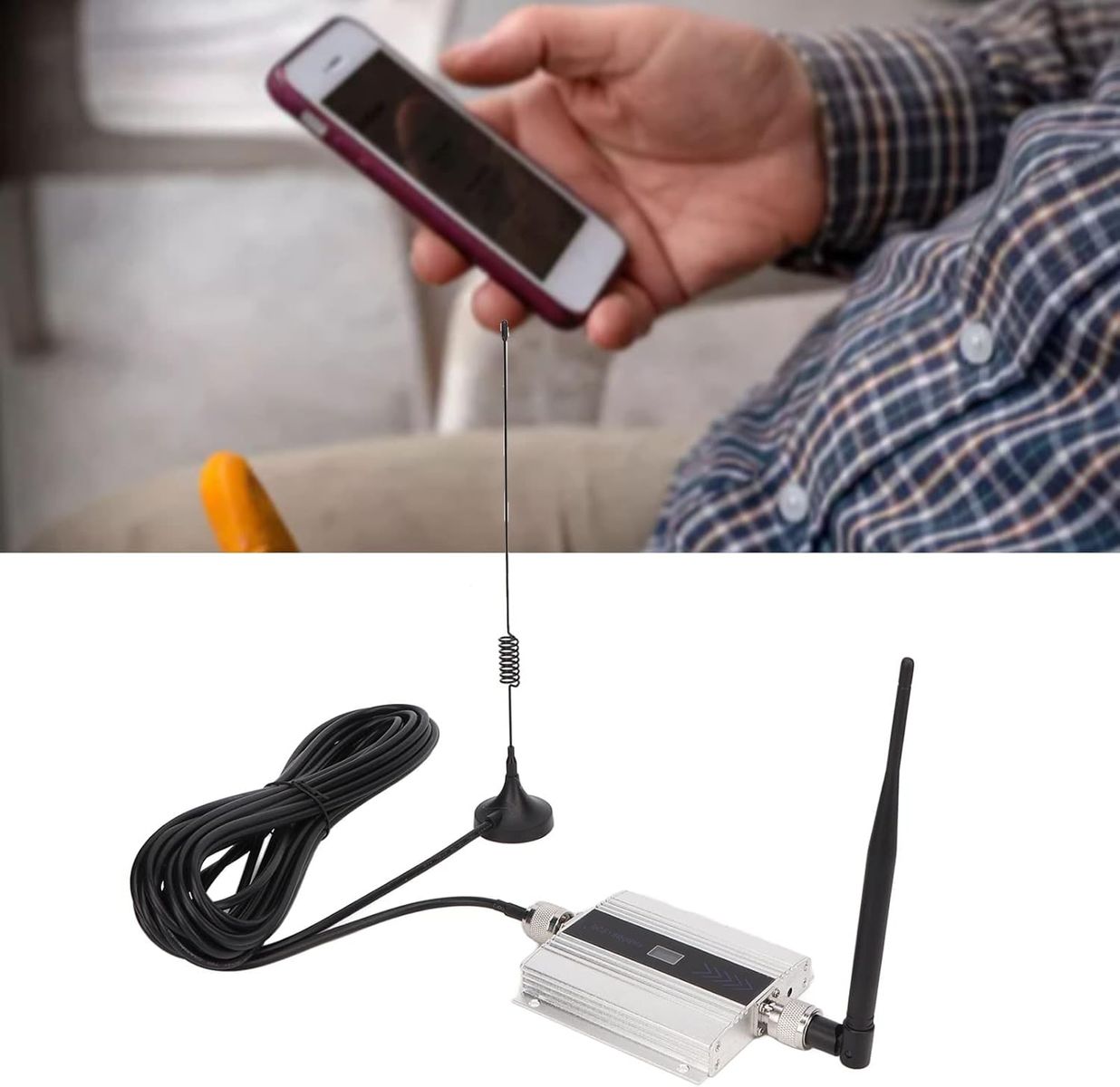 Tonysa Tonysaz6dhp1vekq-11 4G-Handyverstärker für Zuhause, Dual-Frequenz Handy-Repeater DCS 1800 MHz, Antenne, EU-Stecker