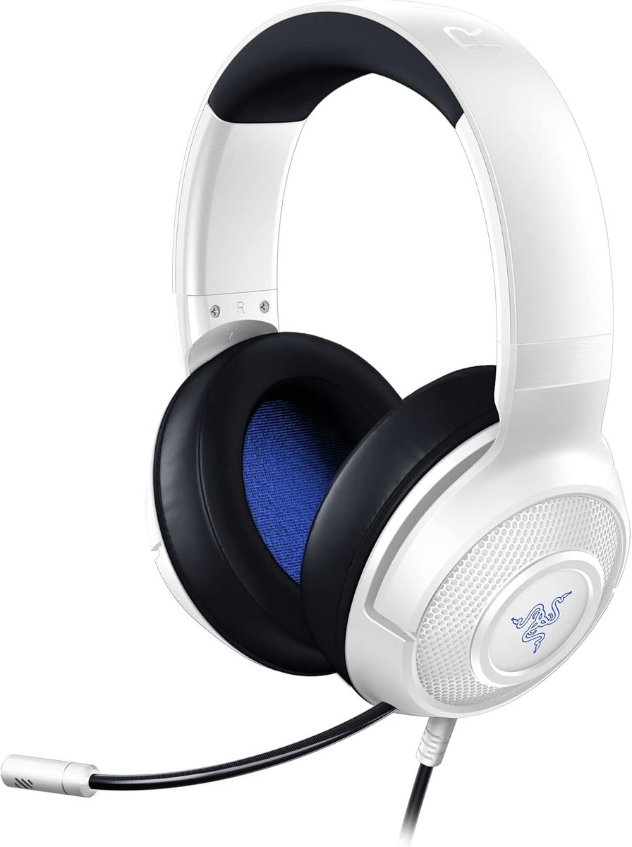 Razer Kraken X Ultraleichtes Gaming-Headset: 7.1 Surround Sound - Leichter Aluminiumrahmen - Biegbares Nierenmikrofon - für PC, PS4, PS5, Switch, Xbox One, Xbox Series X & S, Mobile - Weiß