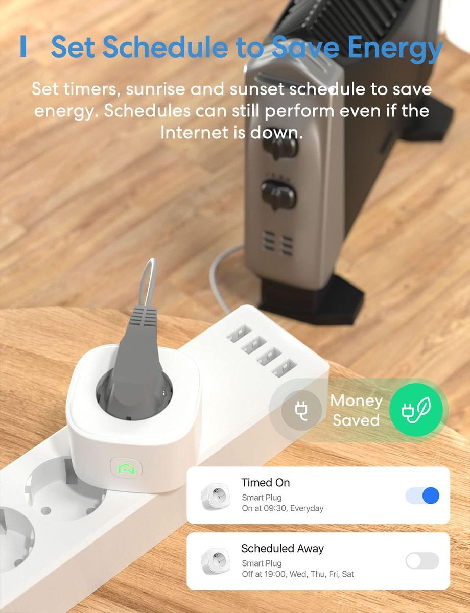 meross WLAN Steckdose, Smart Plug kompatibel mit Alexa, Apple HomeKit, Google Assistant und SmartThings, Timer und Fernbedienung (4)