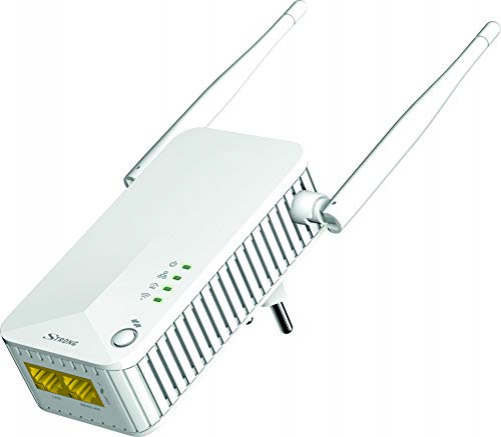 STRONG WLAN CPL 500 Mbit/s, Set mit 3 Adaptern, 2X integrierter Gigabit Steckdose, LAN, WAN, für Fiber und ADSL, weiß