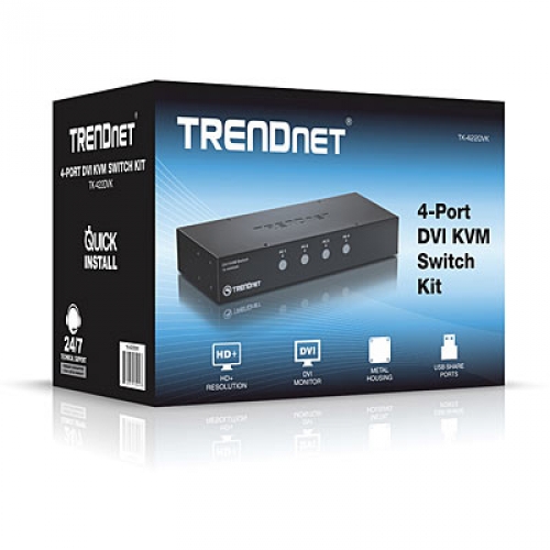 Trendnet TK-422DVK Schwarz Tastatur/Video/Maus (KVM)-Switch