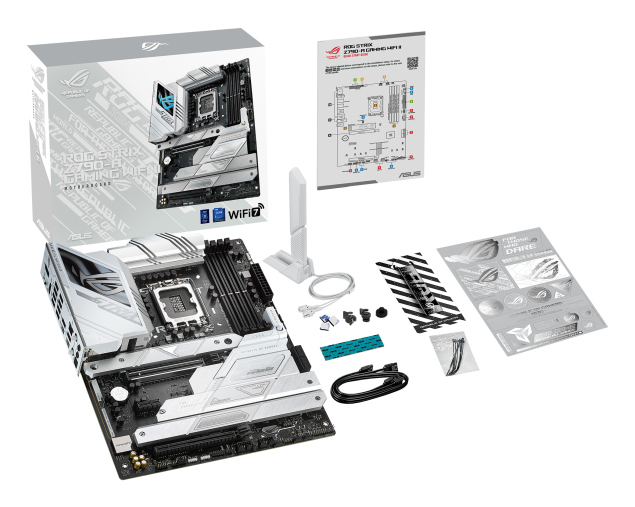 ASUS ROG Strix Z790‑A Gaming WiFi II Mainboard, Intel Z790, LGA 1700, ATX, DDR5, Wi‑Fi 7, Bluetooth 5.3, 2.5G LAN, 4x M.2, USB-C PD30