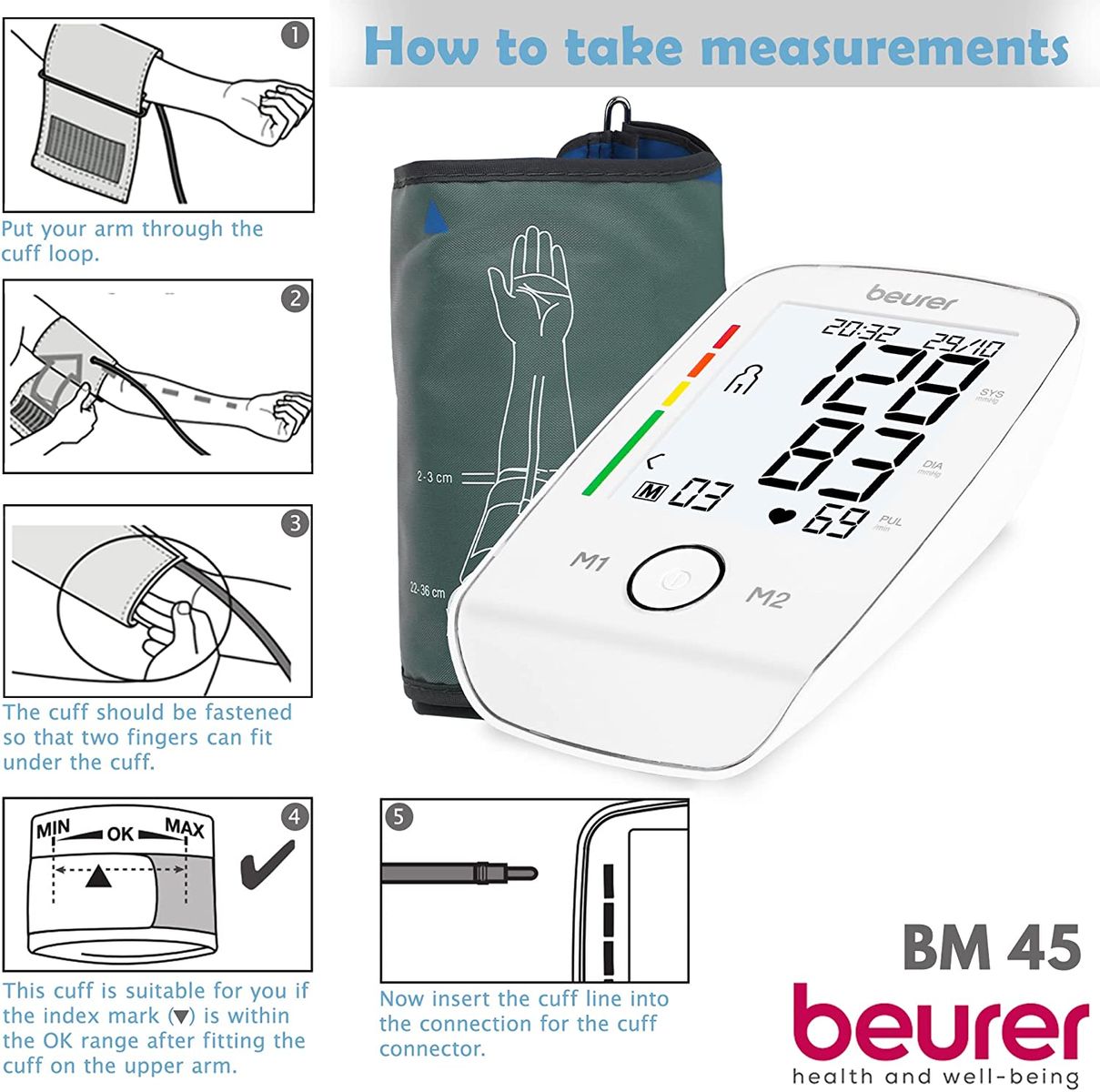 Beurer BM 45 Upper arm blood pressure monitor, white