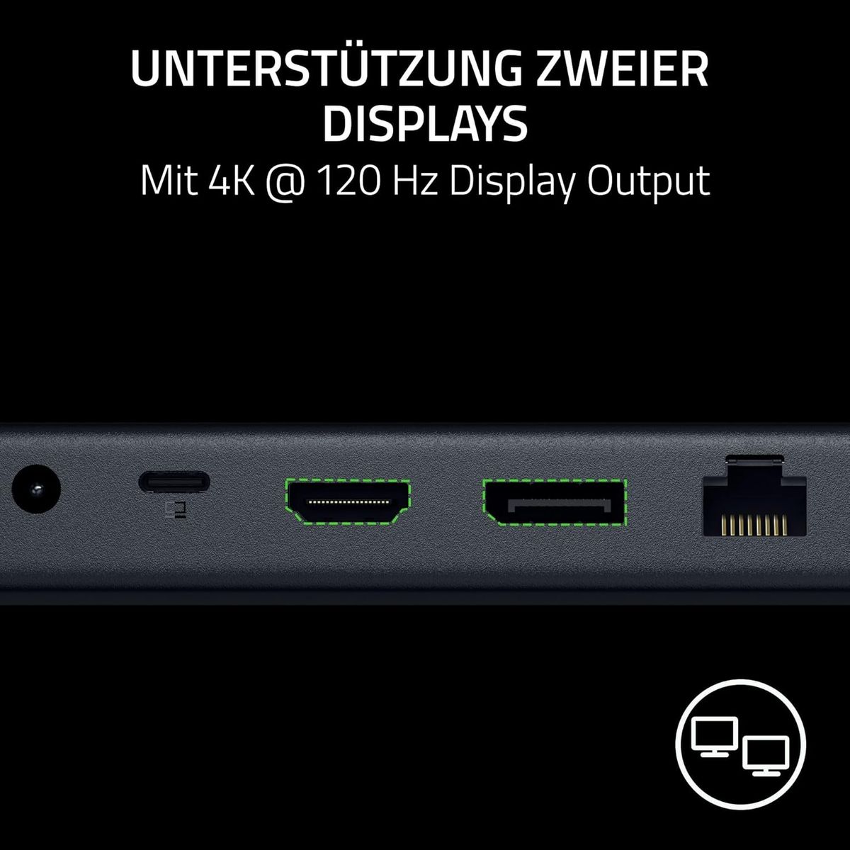 Razer USB 4 Dock - High-Speed-Dock für Gaming und Produktivität - 14-Port - Dual-Display-Unterstützung, Geräteaufladung (3X USB-C, 5X USB-A, HDMI, Gigabit Ethernet, 3.5mm Audio) Schwarz