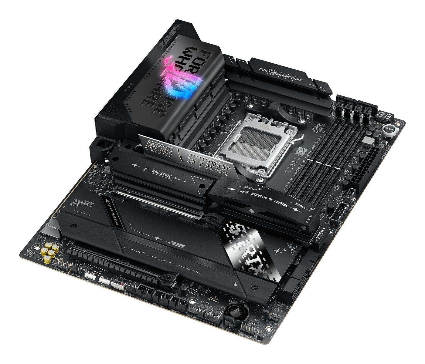 ASUS ROG Strix X870E-E Gaming WiFi Mainboard, AMD X870E, Sockel AM5, ATX, DDR5, 4x DIMM, 192 GB, 5x M.2, PCIe 5.0, Wi-Fi 7, 5Gb LAN, Bluetooth 5.4, UEFI