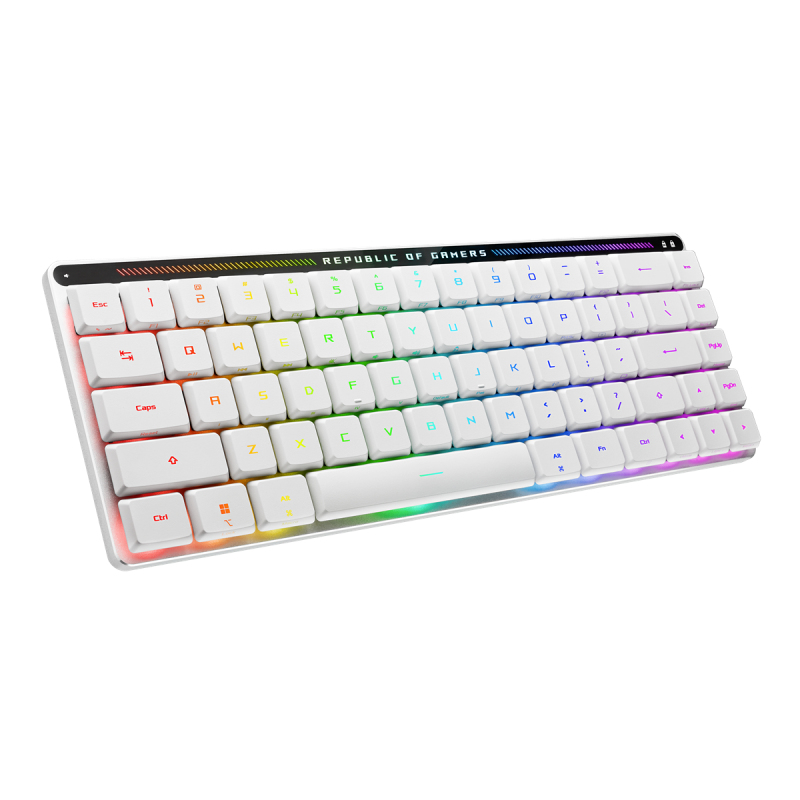 ASUS 90MP03EC-BKNA10 Gaming Tastatur 65% 68 Tasten USB + RF Wireless + Bluetooth Optische ROG RX Red RGB Weiß Nordisch Layout