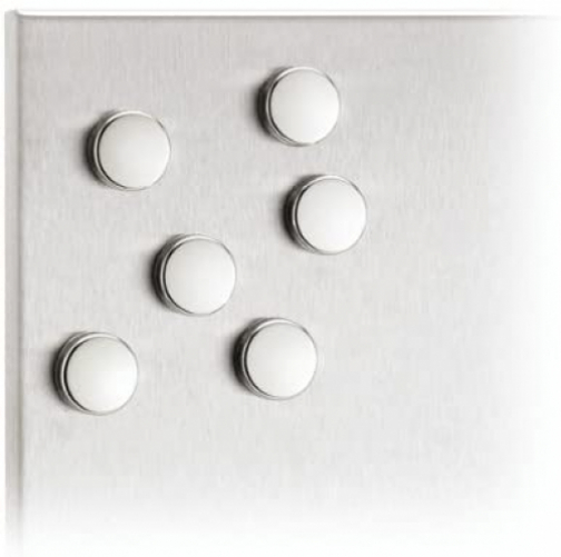 blomus 66739 set of 6 magnets, stainless steel Ø 2 cm MURO
