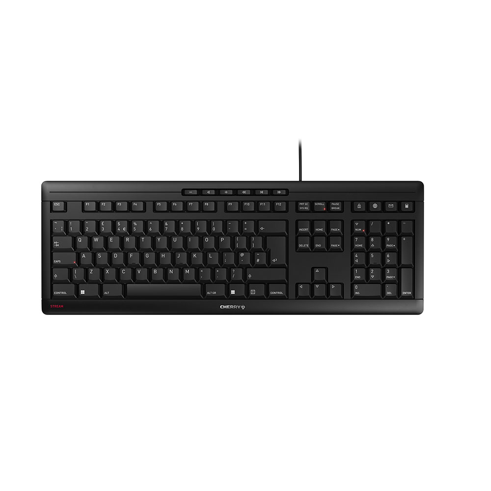 CHERRY STREAM Tastatur Bu00fcro USB Schwarz - (UK Layout - QWERTY)