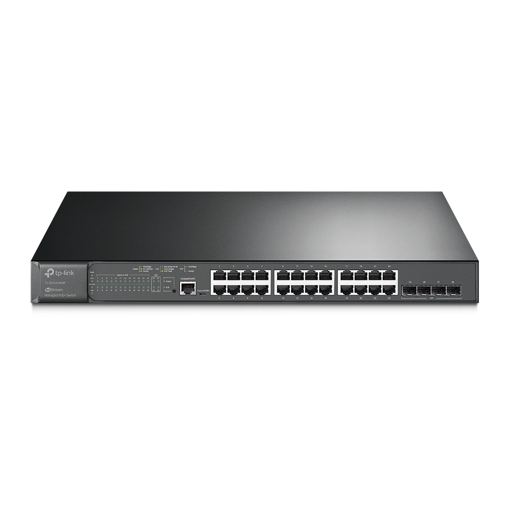 TP-Link Omada SG3428MP Netzwerk-Switch Managed L2 Gigabit Ethernet 101001000 Power over Ethernet PoE 1U Schwarz