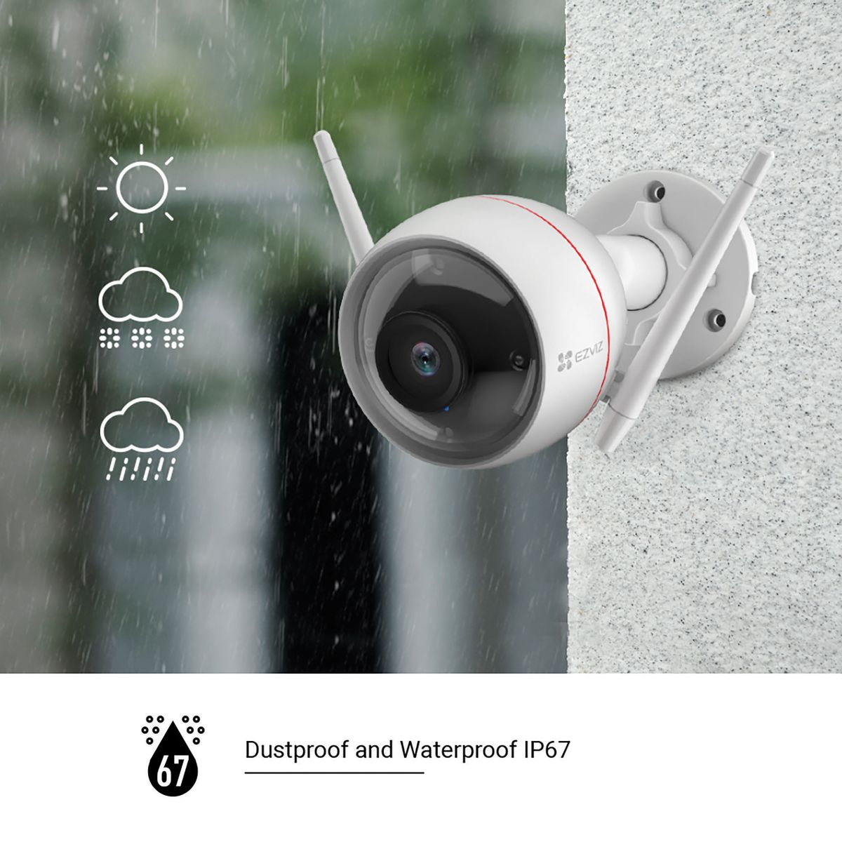EZVIZ C3W Pro Outdoor IP-Sicherheitskamera, 4 MP (2560 x 1440), WLAN & Ethernet, Nachtsicht 30 m, Decke/Wand, IP67, 2,8 mm