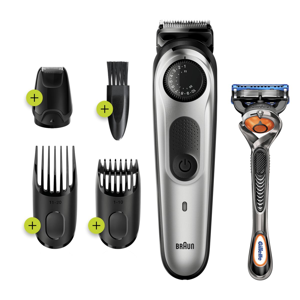 Braun beard trimmer/hair clipper men, trimmer/hair clipper, incl. 3 attachments & shaver, 39 length settings, BT5265, black/silver-metallic BT5265 Single