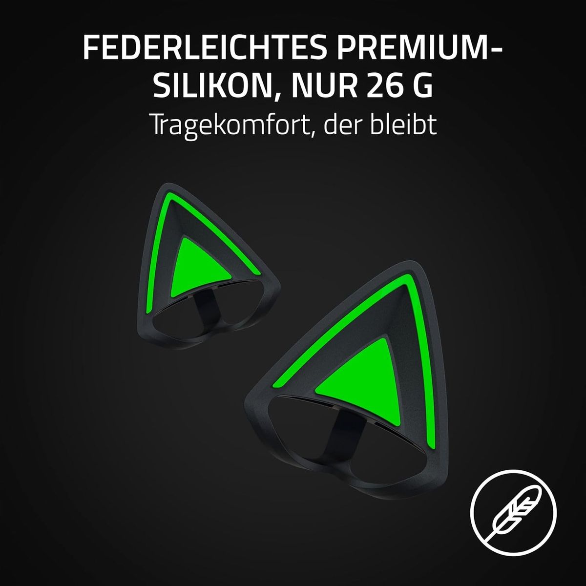 Razer Kitty Ears V2 - Universal Fit Clip-on Kitty Ears für Headsets (Clip-on Kitty Ears, vielseitig, verstellbare Bänder, 26g leichtes Premium-Silikon) Schwarz