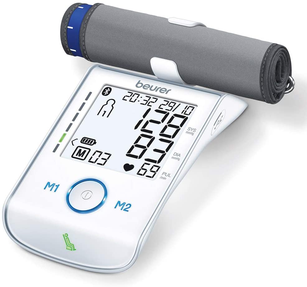 Beurer BM 85 Upper arm blood pressure monitor, with patented resting indicator, practical Li-Ion battery, app connection with certified data protection.