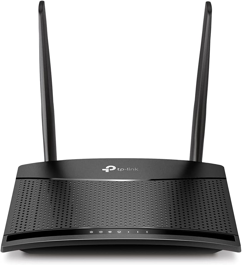 TP-Link TL-MR110 Cat4 4G LTE Wireless N300Mbps Router, WiFi Router mit Sim, zwei abnehmbare LTE Antennen, LAN/WAN Port, 4G Sim Modem, keine Konfiguration, Anschluss von bis zu 32 Geräten, Plug&Play