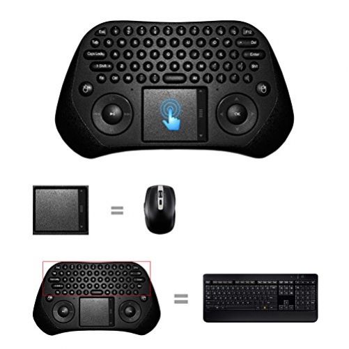 Demiawaking MEasy GP800 USB Wireless Touchpad Luft Maus Tastatur Gamepad fuer Android PC Smart TV US-Layout