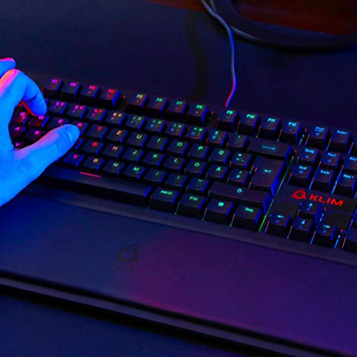 KLIM Vidi Mechanische Tastatur RGB mit Handballenauflage (FRA Layout - AZERTY)