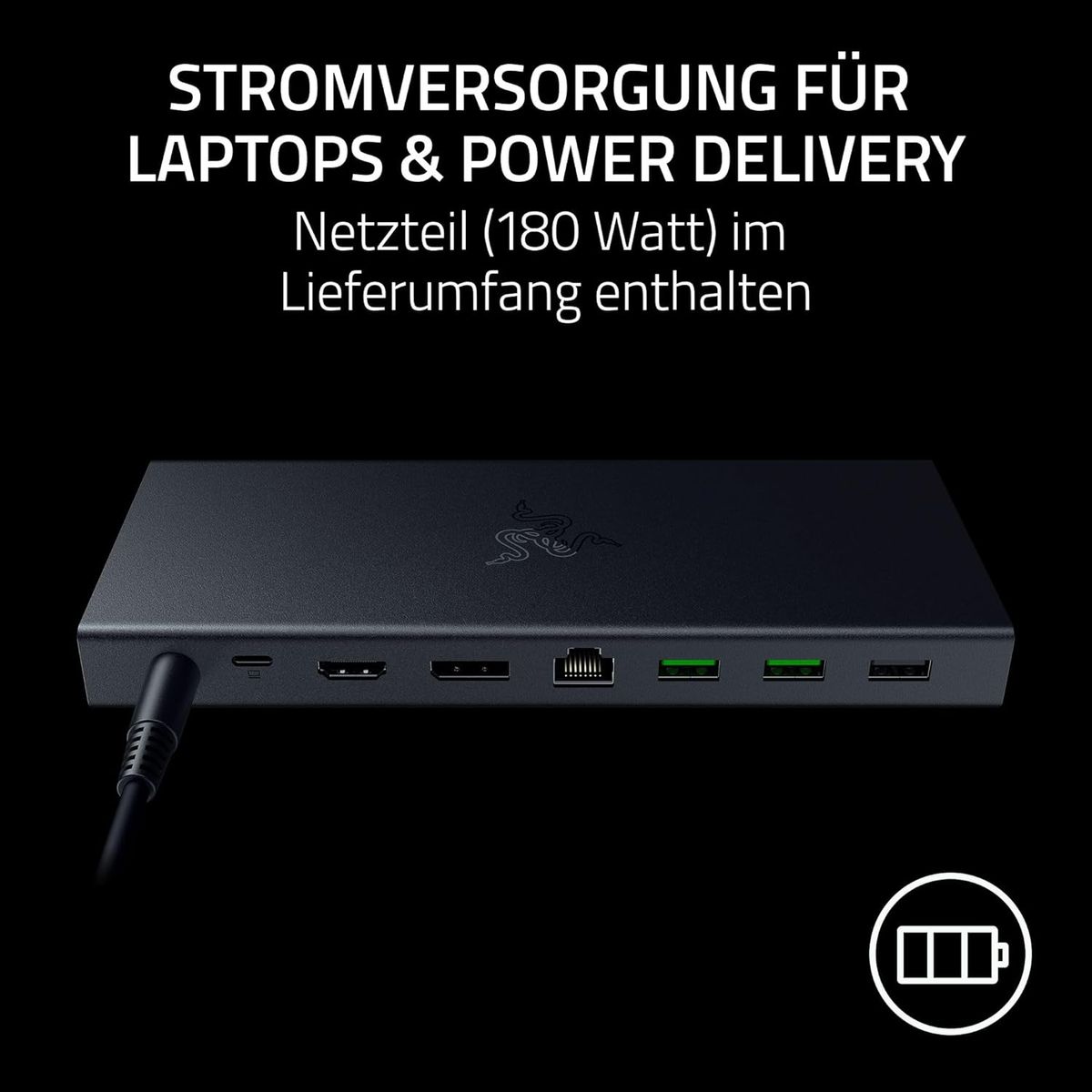 Razer USB 4 Dock - High-Speed-Dock für Gaming und Produktivität - 14-Port - Dual-Display-Unterstützung, Geräteaufladung (3X USB-C, 5X USB-A, HDMI, Gigabit Ethernet, 3.5mm Audio) Schwarz