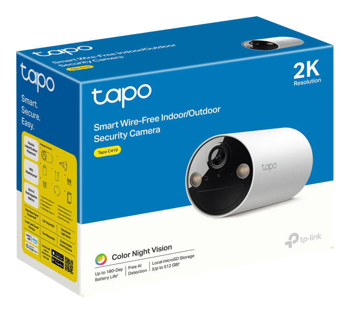 TP-Link Tapo C410 Sicherheitskamera Patrone (Form) IP-Sicherheitskamera Draußen 2304 x 1296 Pixel Decke/Wand