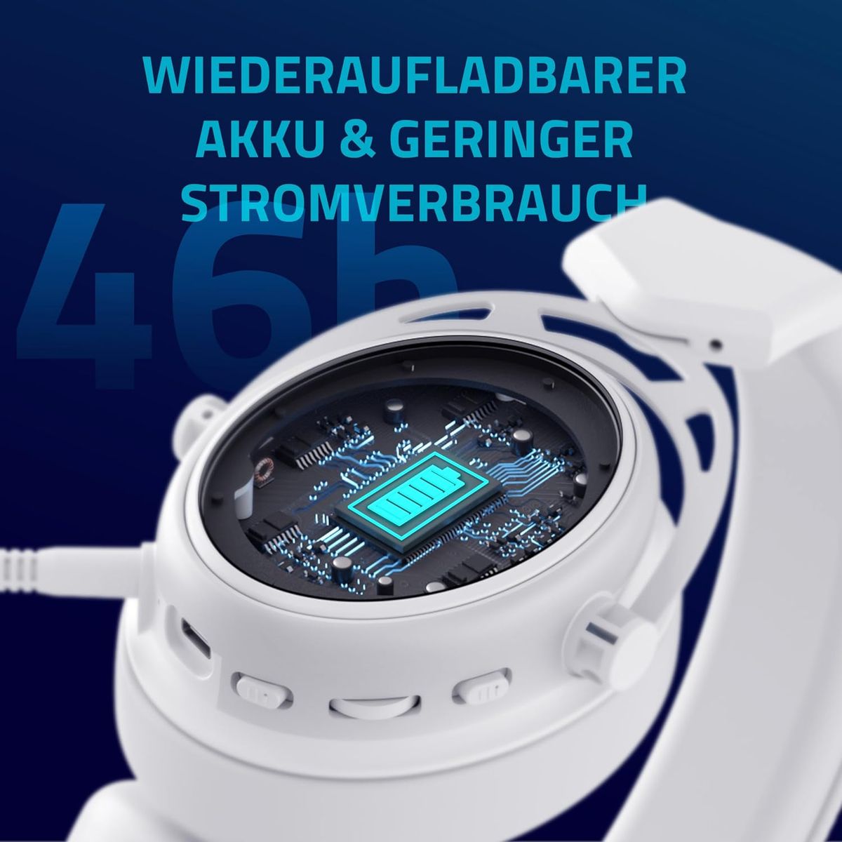 Rapoo VH800 kabelloses Gaming Over-Ear Headset, Flexibles Mikrofon mit Stummschaltung, Ohrpolster Kunstleder, 46h Akku, Headphone Bluetooth und 2,4Ghz PC/Mac/Xbox One/PS4/Nintendo Switch - White