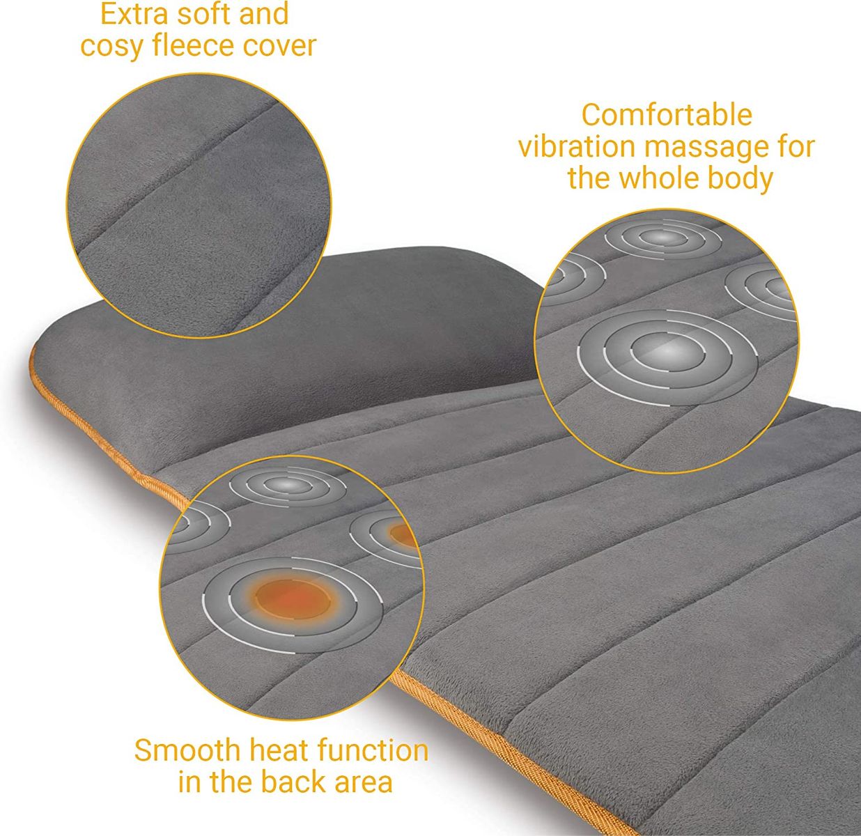 Medisana MM 825 Massagematte elektrisch Ganzkörper 5 Programme 4 Massagezonen Wärmefunktion Massageauflage Fleece-Bezug Massageliege 2 Intensitäten für Rücken Nacken Kopf Single