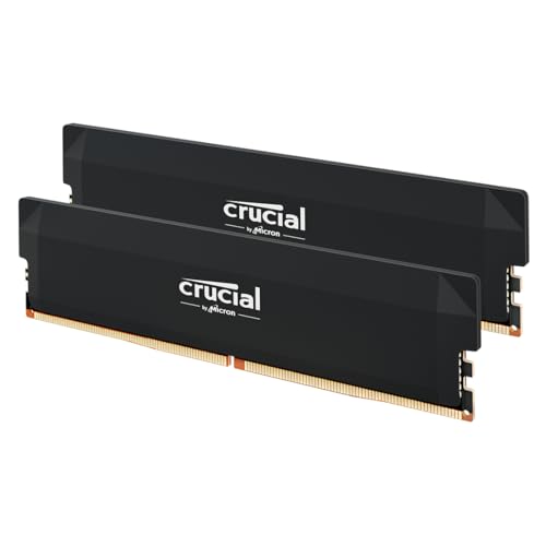 Crucial Pro CP2K16G64C38U5B Arbeitsspeicher 32 GB (2 x 16 GB) DDR5 6400 MHz CAS 38 ECC 288-pin DIMM 1,35 V Schwarz