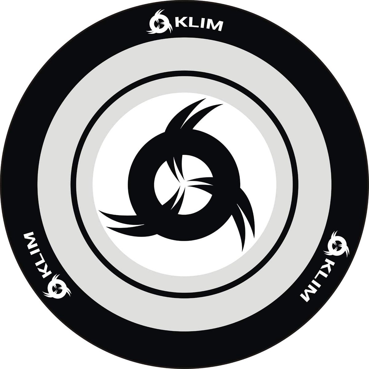 KLIM Chair Mat - Floor Protector Mat with Anti-slip Base, Extra Large Round Floor Mat + 120 cm Diameter Rug (Grey & Black)