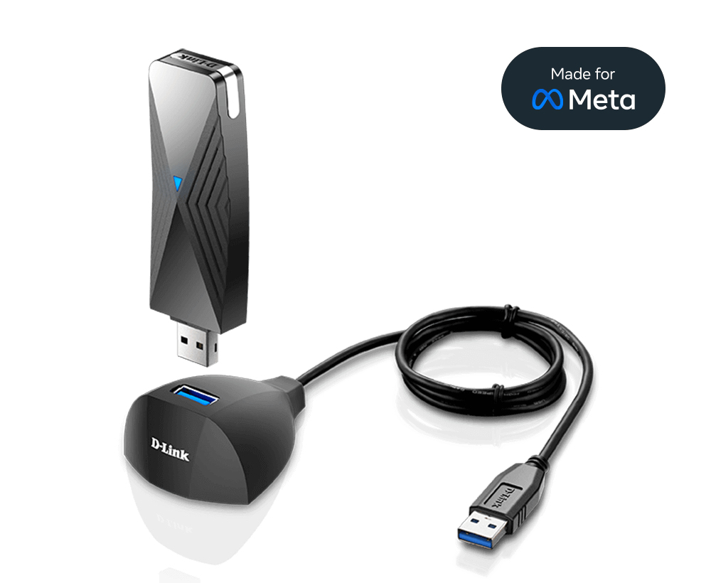 D-Link DWA-F18 - VR Air Bridge (Dedizierte Wireless-Verbindung vom Gaming-PC zum Meta Quest 2/ Quest3/ Meta Quest Pro, VR für 360° Bewegung - unterstützt Oculus App)